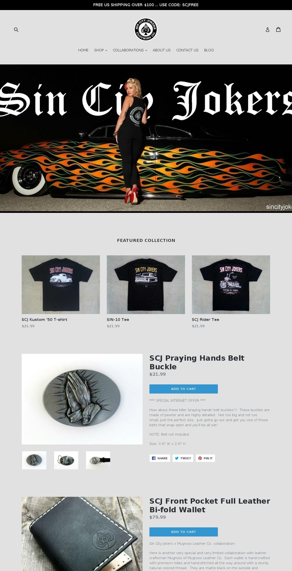 sincityjokers.com shopify website screenshot