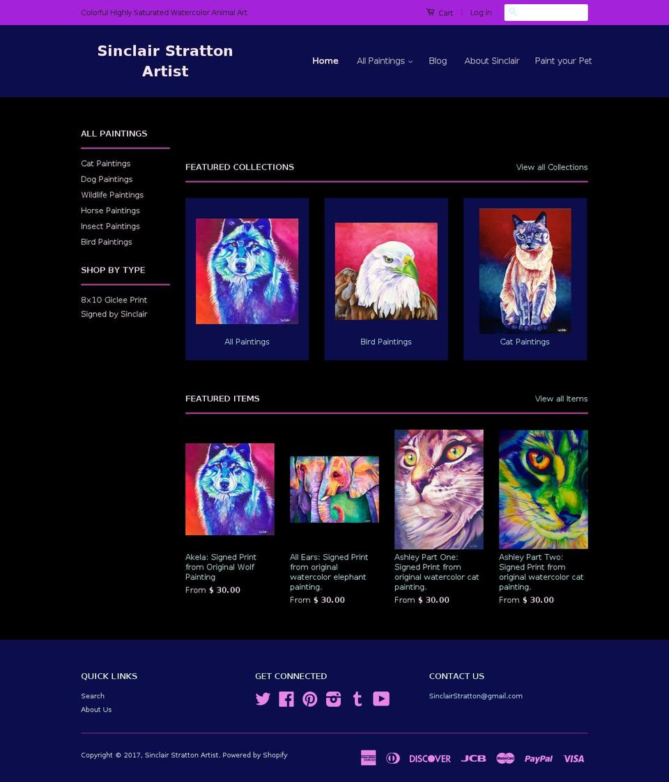 sinclairstratton.com shopify website screenshot