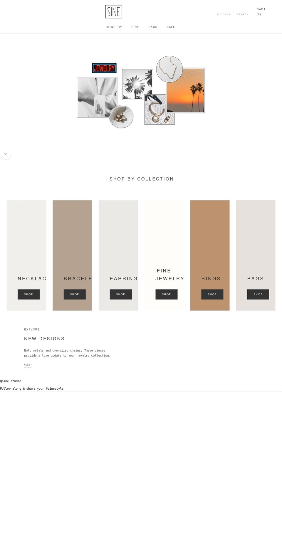 sine-studio.com shopify website screenshot