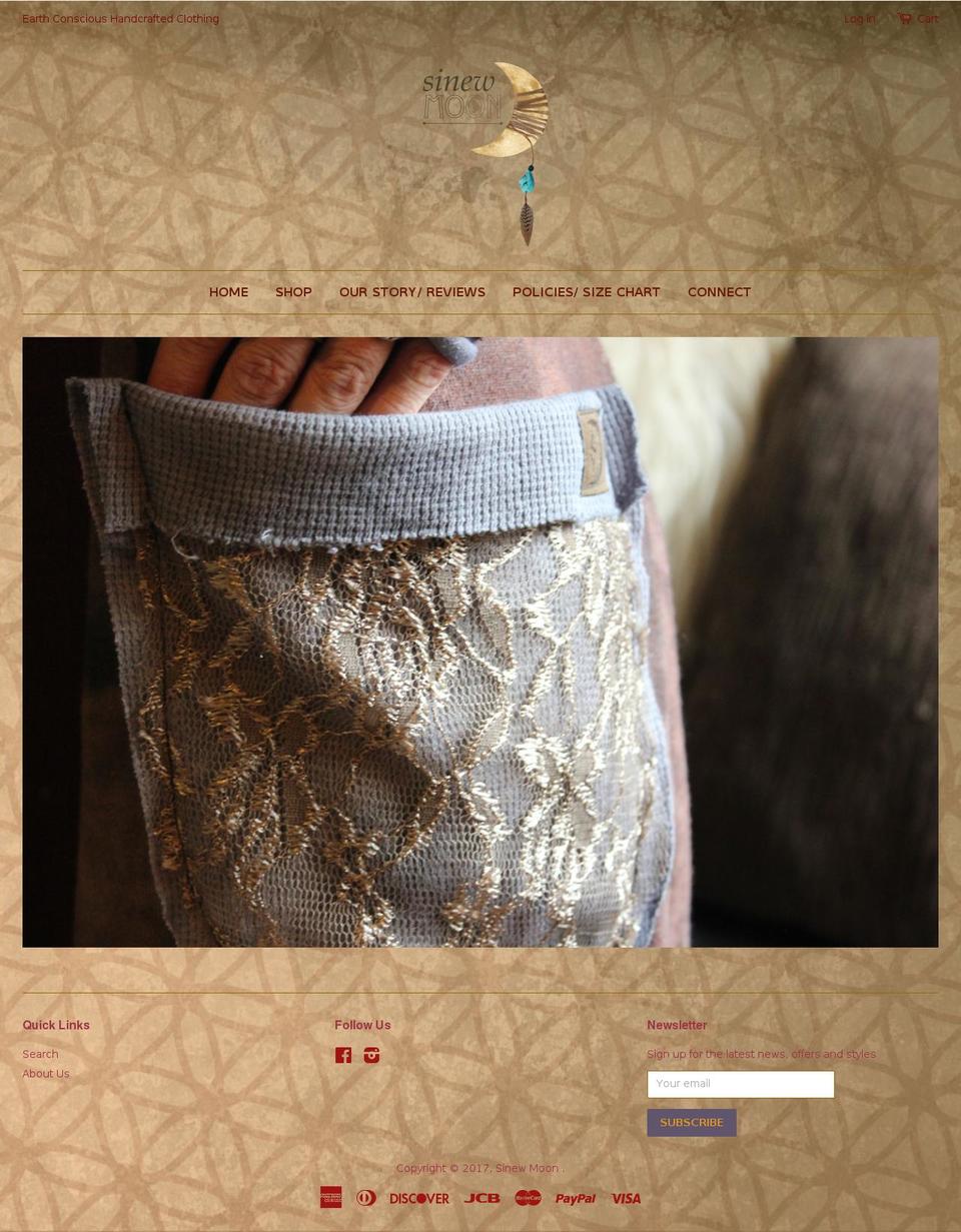 sinewmoon.com shopify website screenshot