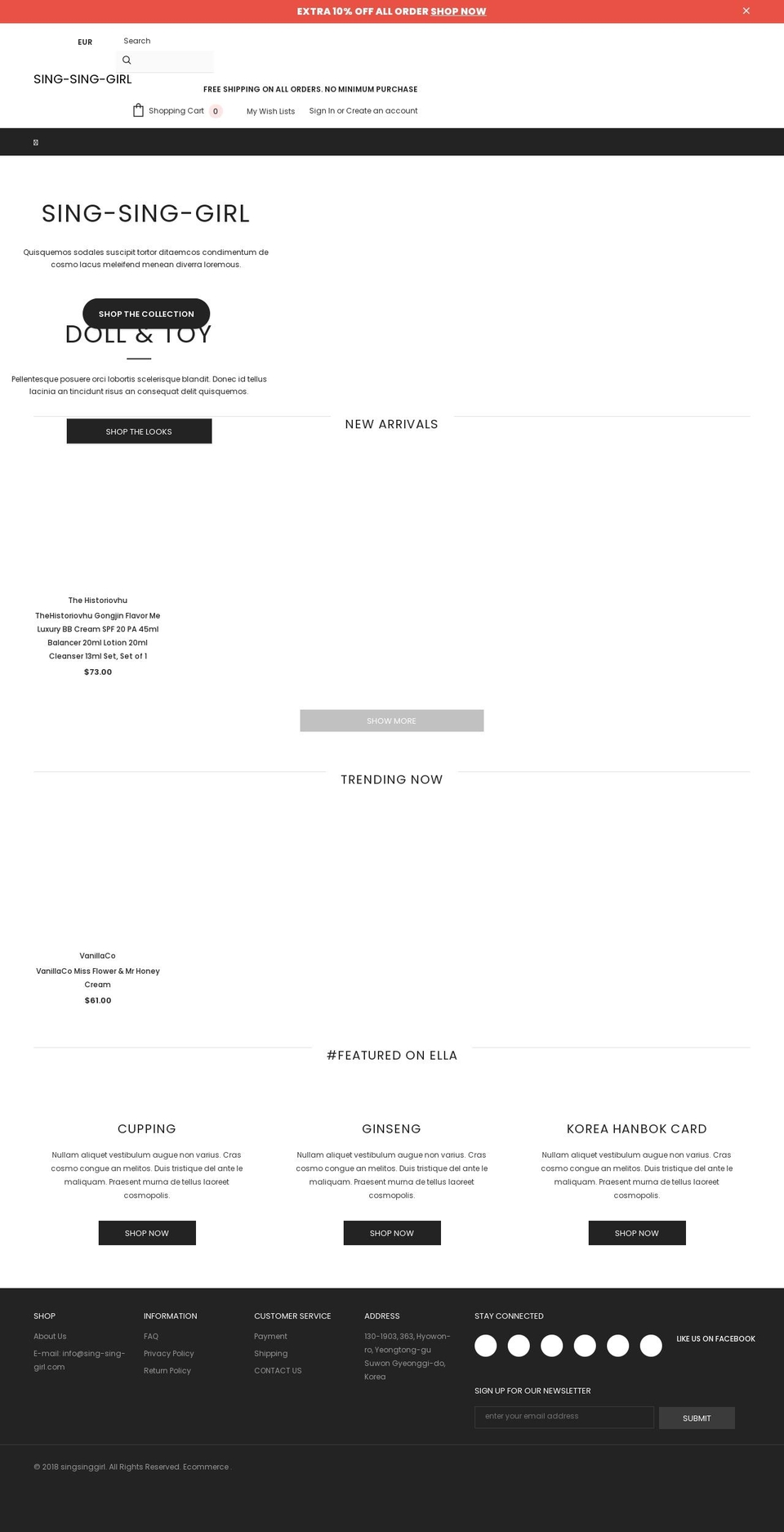 sing-sing-girl.com shopify website screenshot