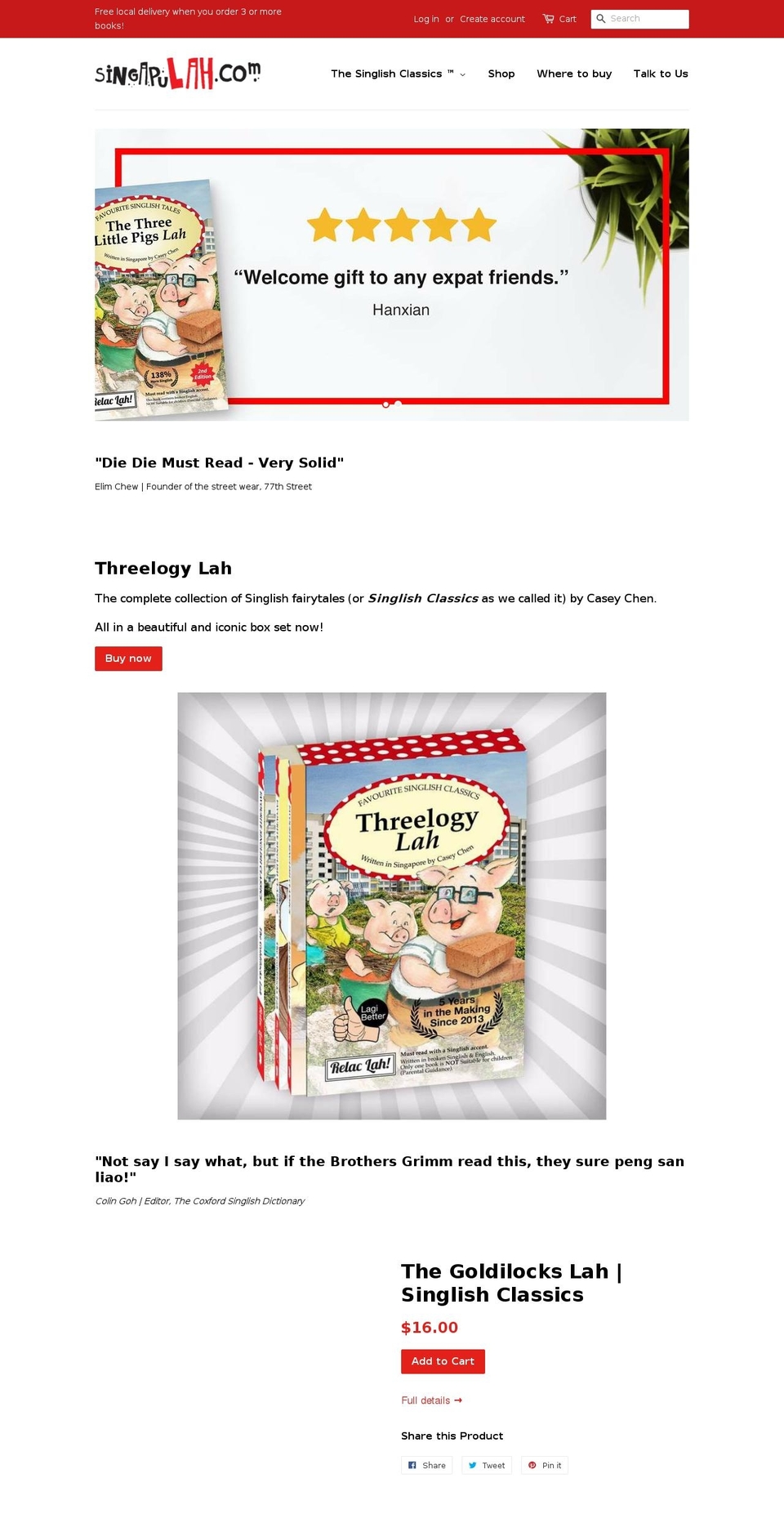 singapulah.com — Shopify storefront screenshot