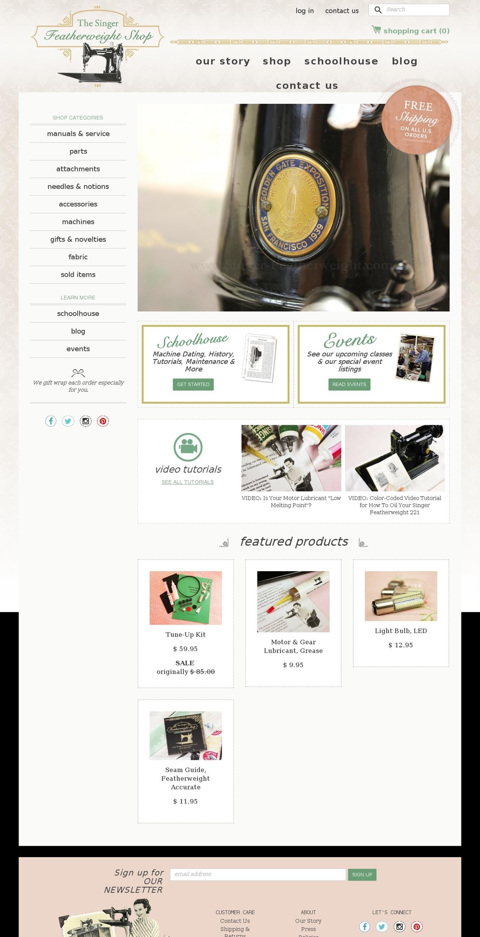 Singer Featherweights Shopify Theme Shopify theme site example singer-attachments.com