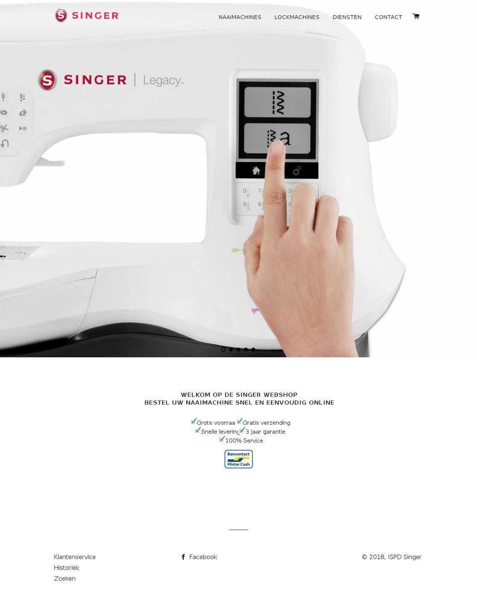 singer-naaimachines.be shopify website screenshot