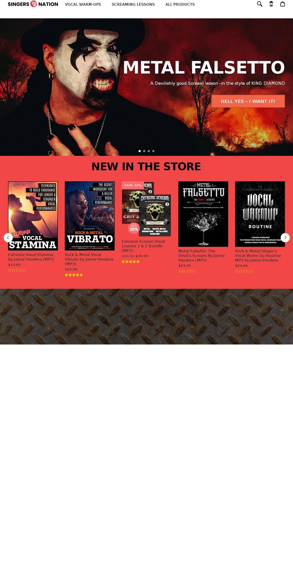 singersnation.com shopify website screenshot