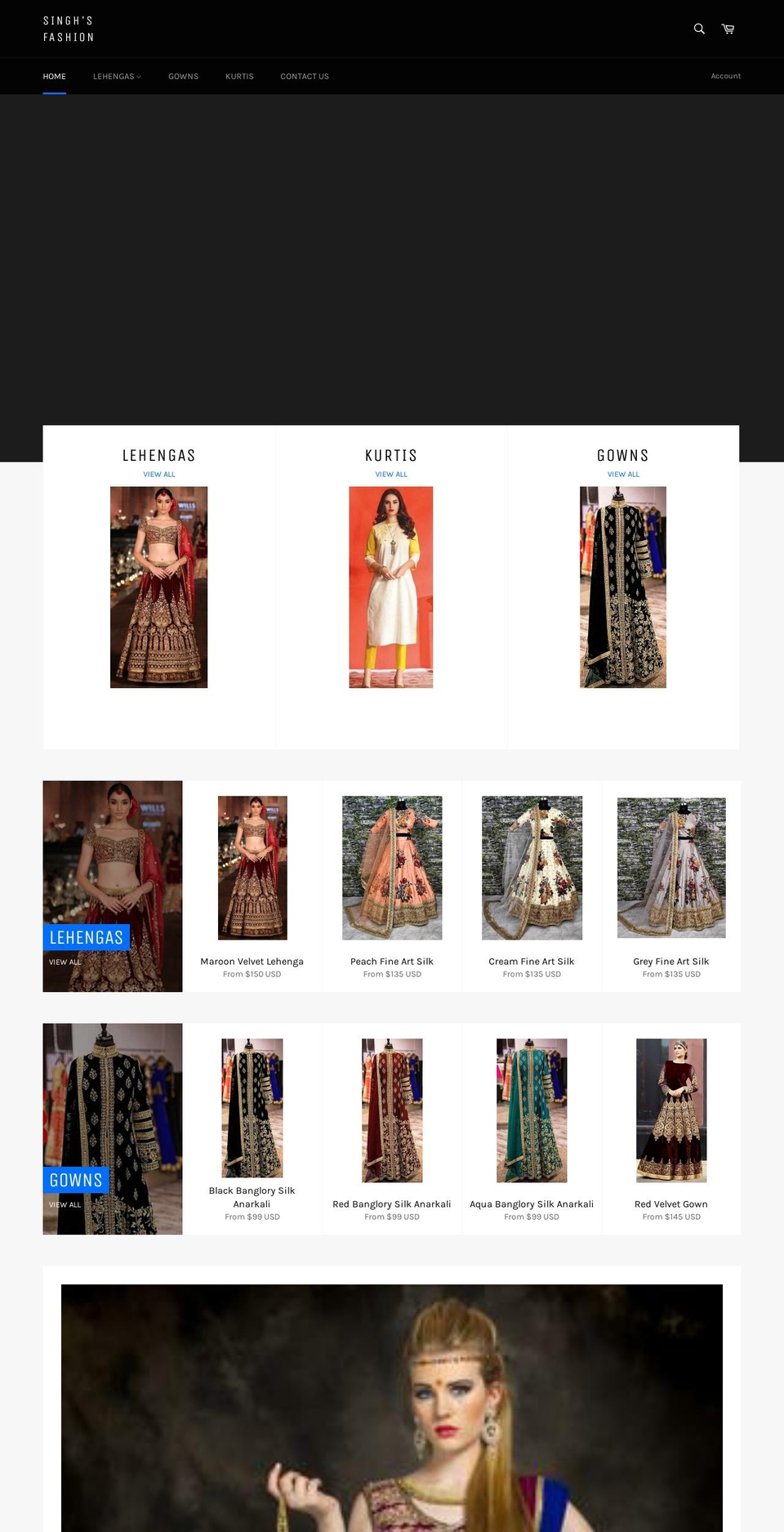 singhsfashion.com — Shopify storefront screenshot