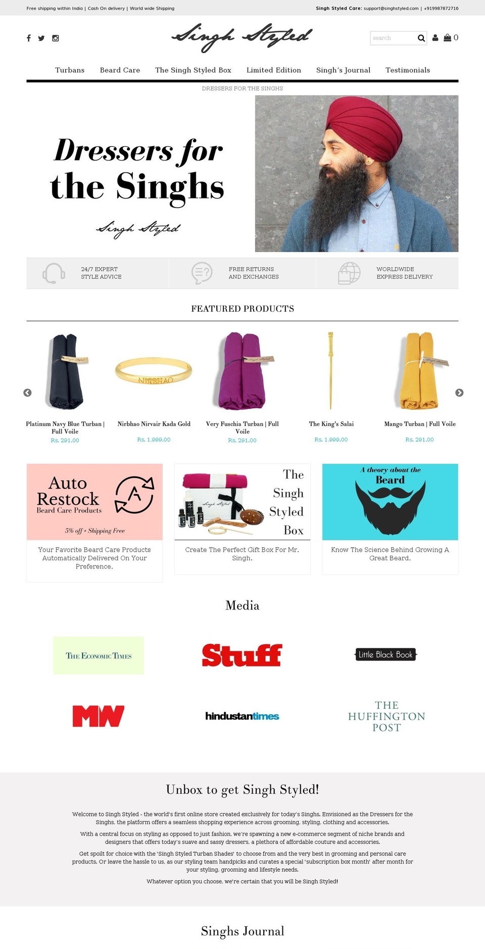 Local Shopify theme site example singhstyled.com