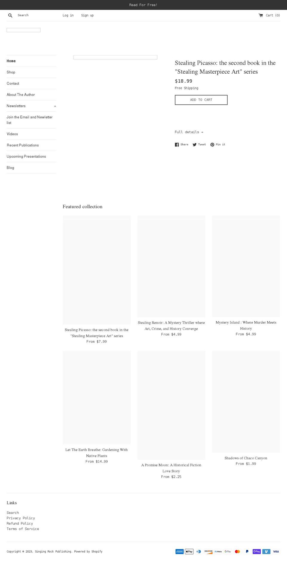 singingrockpublishing.com shopify website screenshot