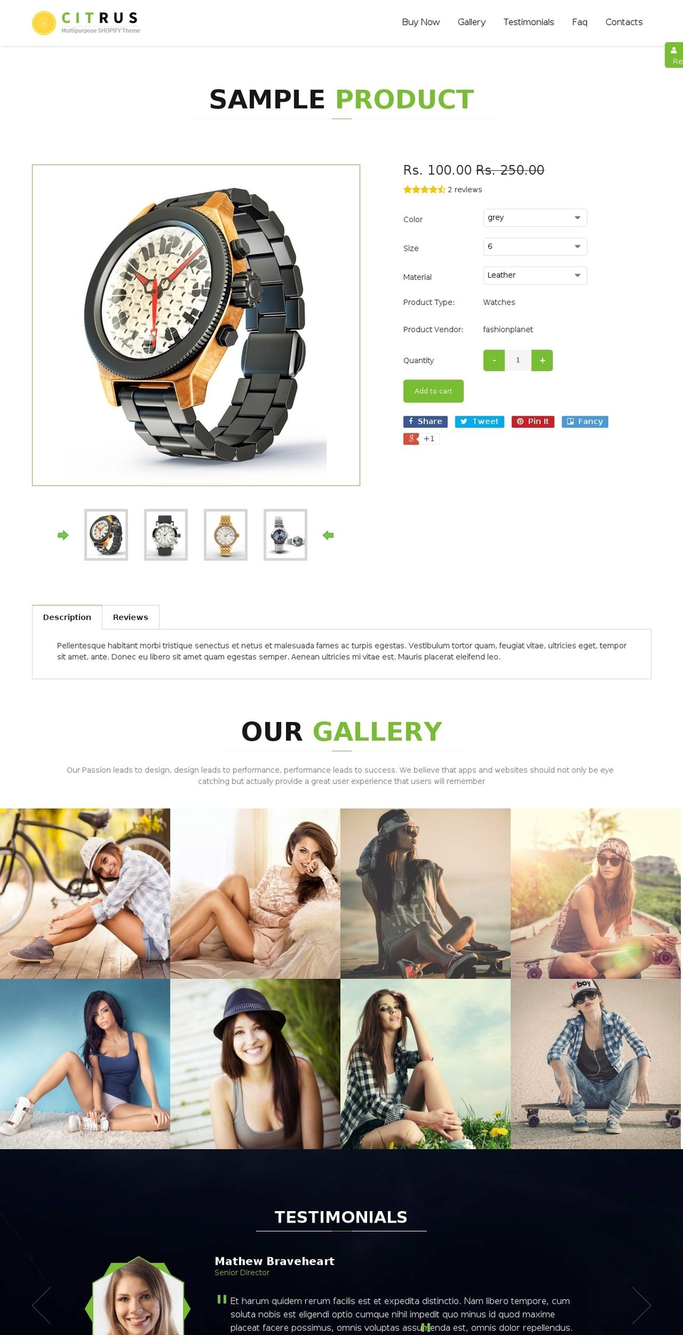 citrus Shopify theme site example single-citrus.myshopify.com