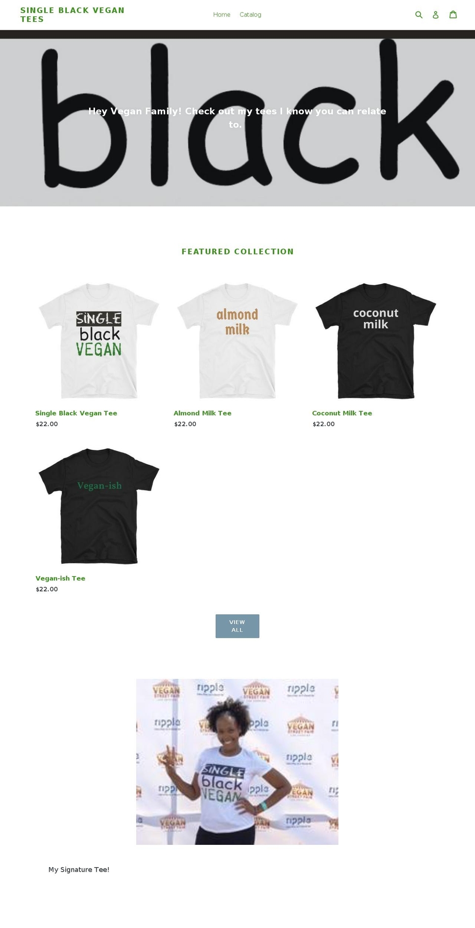 singleblackvegan.com shopify website screenshot