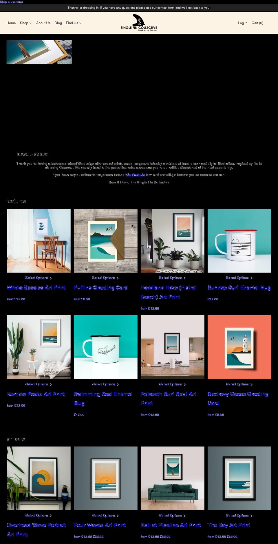 singlefincollective.co.uk shopify website screenshot