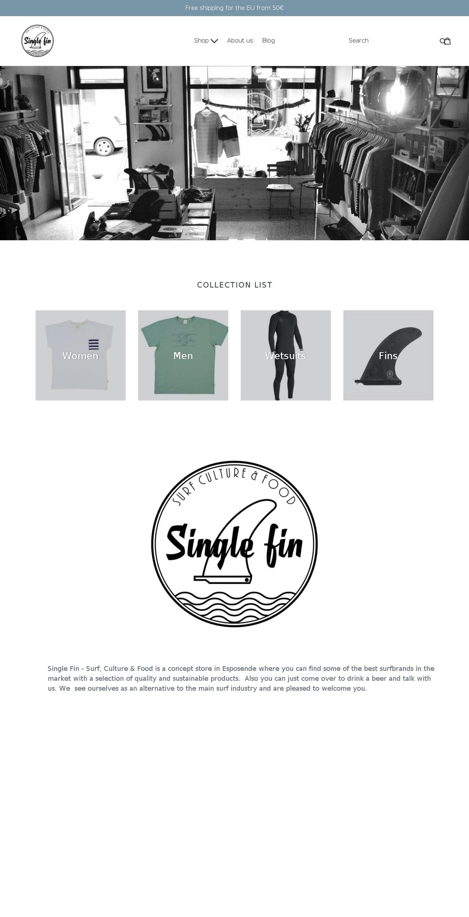 singlefinstore.com — Shopify storefront screenshot