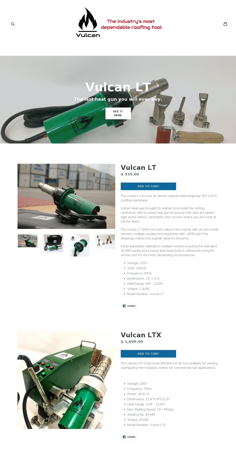 singleplytools.com — Shopify storefront screenshot