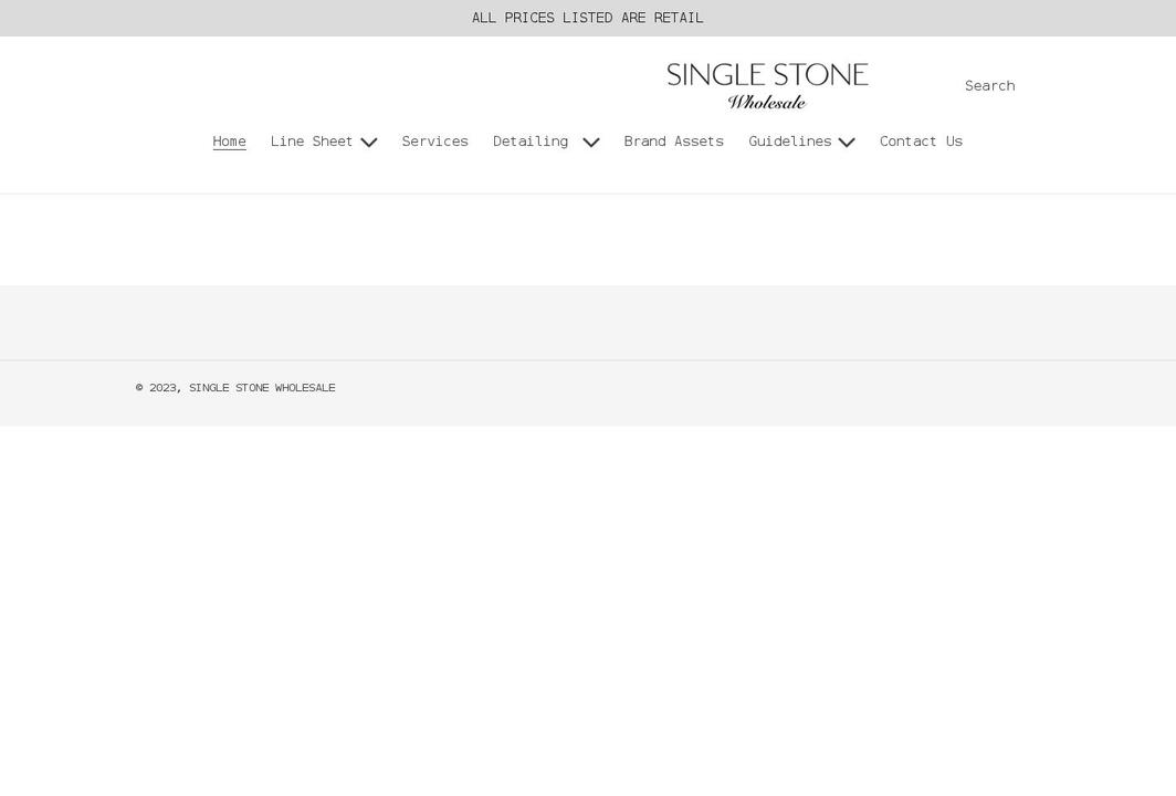 singlestonewholesale.com shopify website screenshot