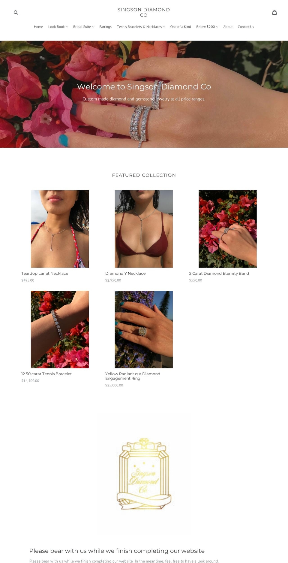 singsondiamond.com — Shopify storefront screenshot