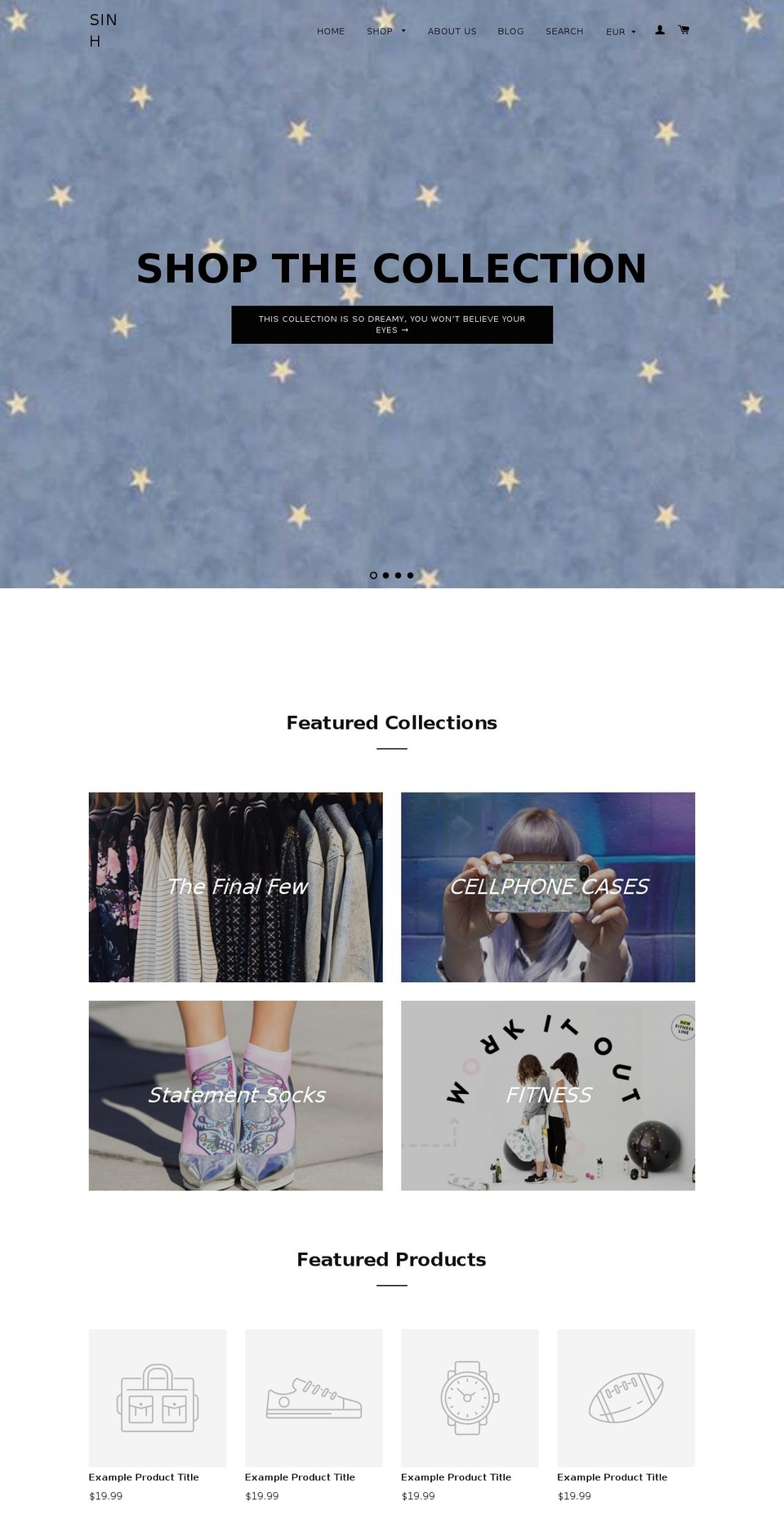 sinhstreetwear.com shopify website screenshot
