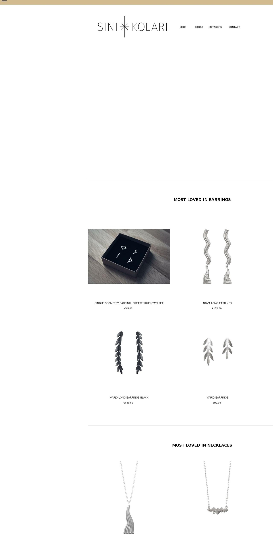 sinikolari.com shopify website screenshot