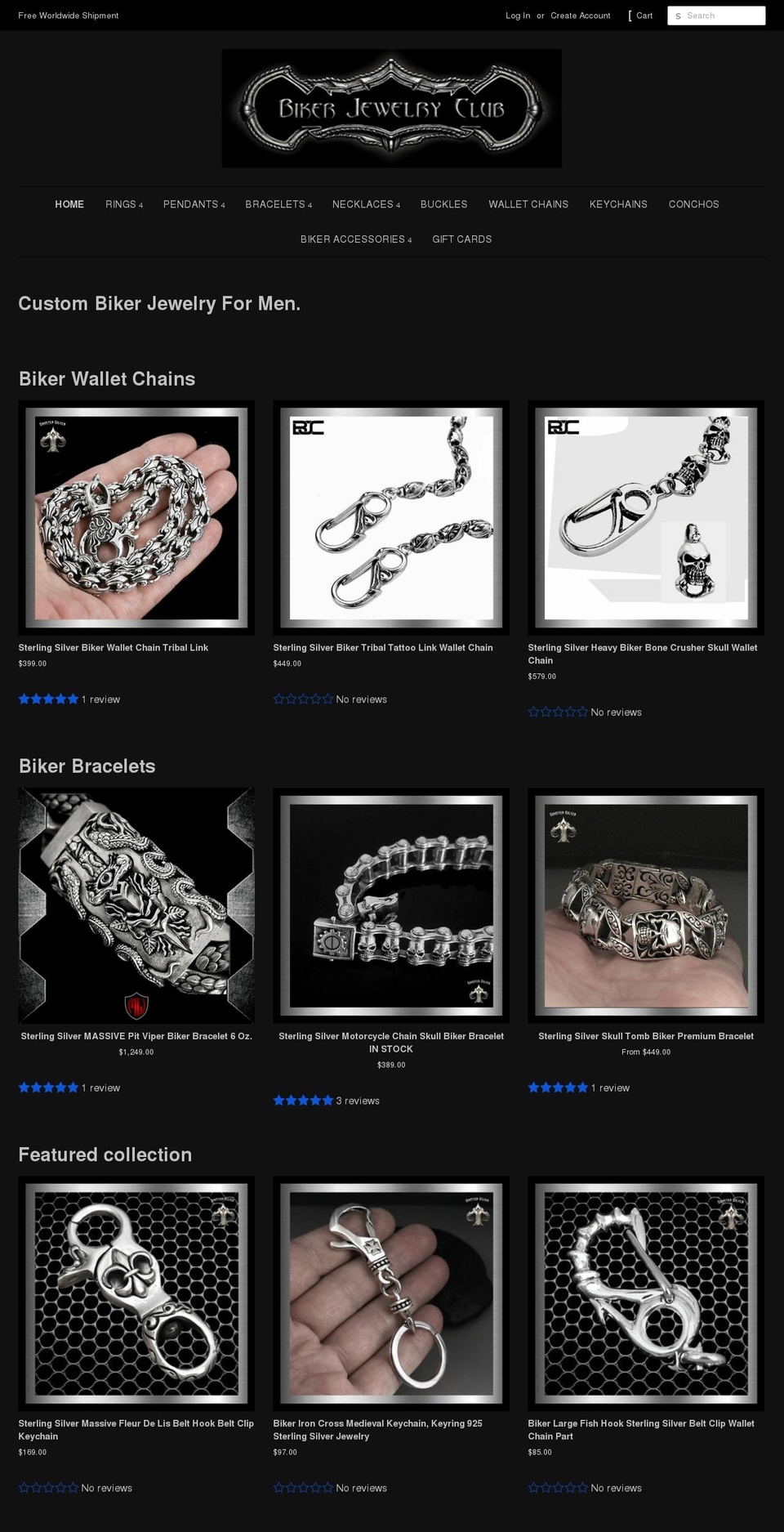 sinistersilver.co shopify website screenshot