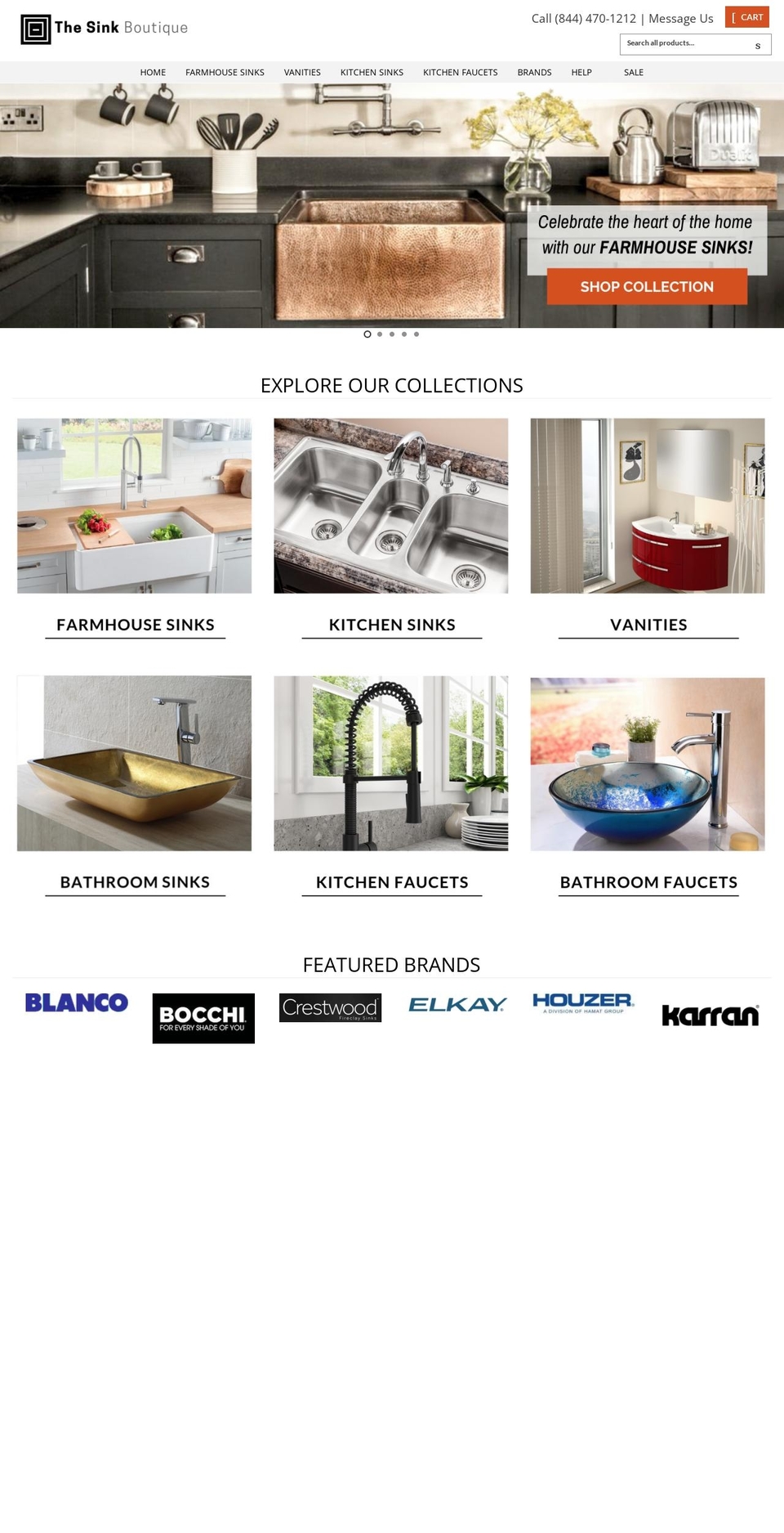 sinkboutique.com — Shopify storefront screenshot