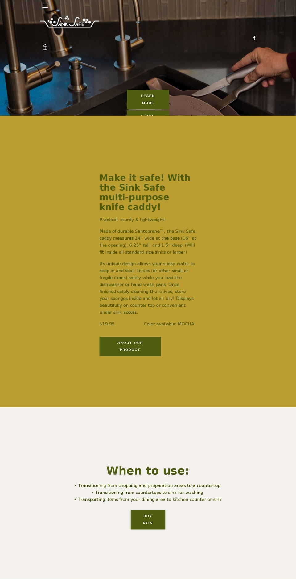 sinksafe.com — Shopify storefront screenshot
