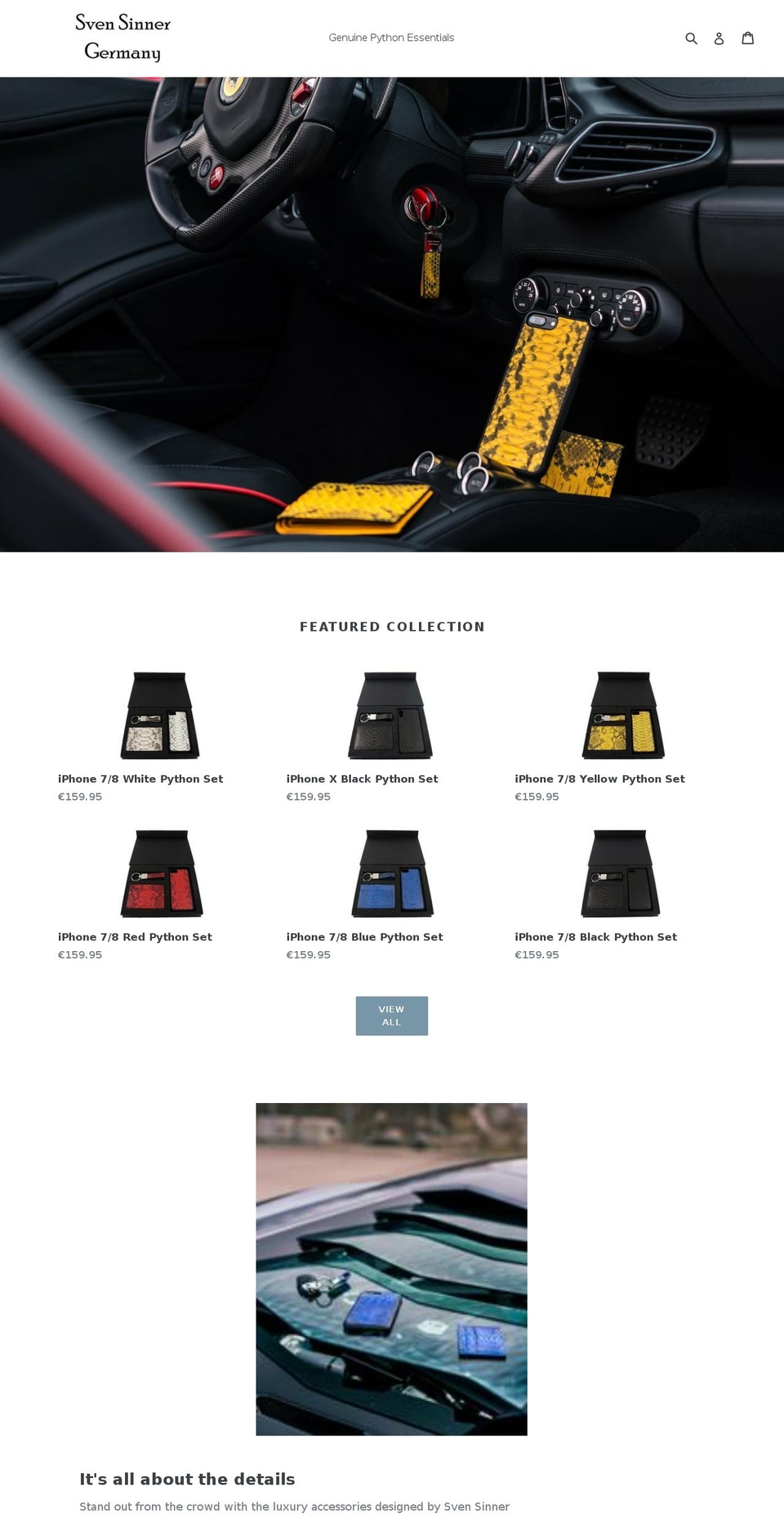 sinner-luxury.com — Shopify storefront screenshot