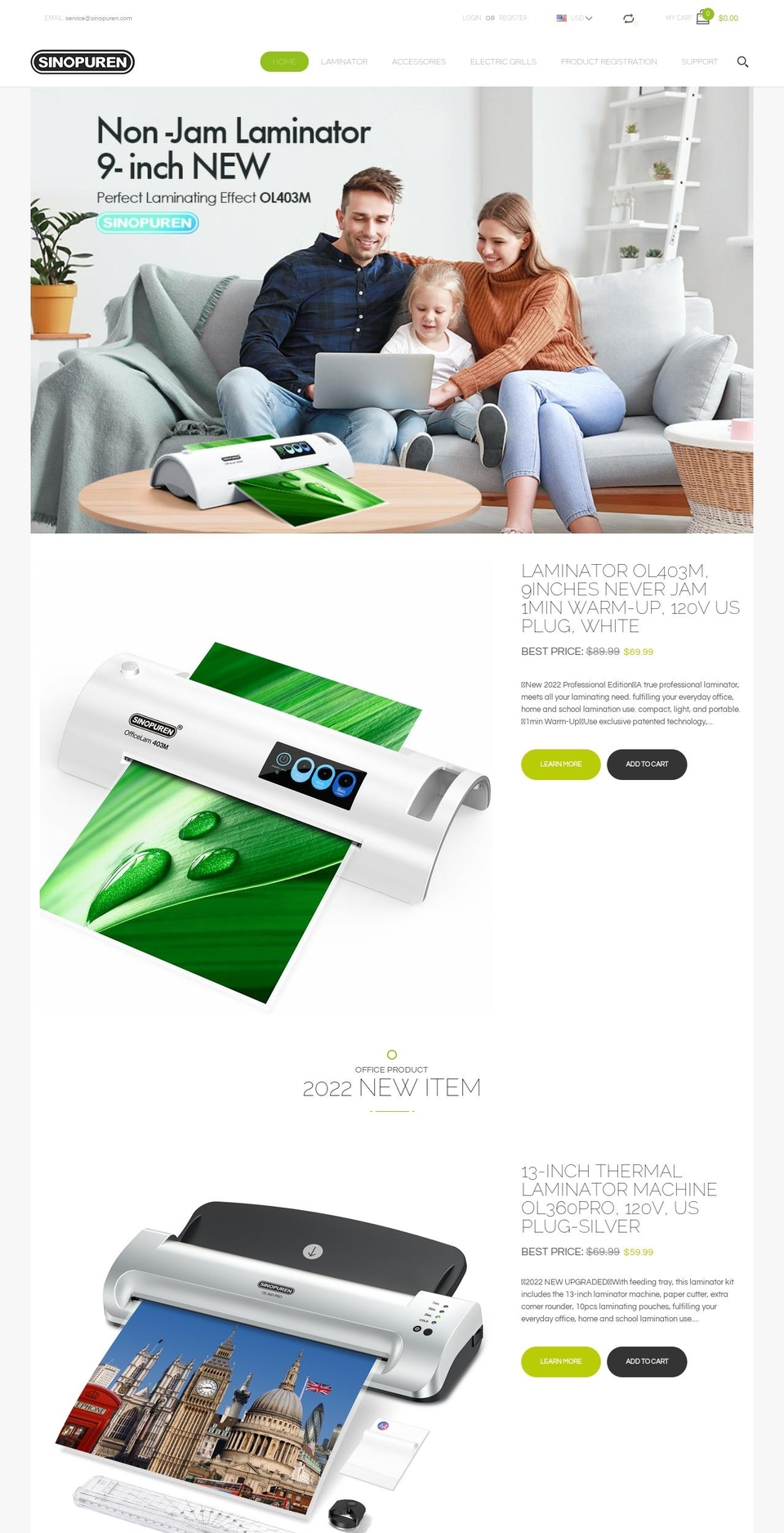 exzo-homepage-demo- Shopify theme site example sinopuren.com