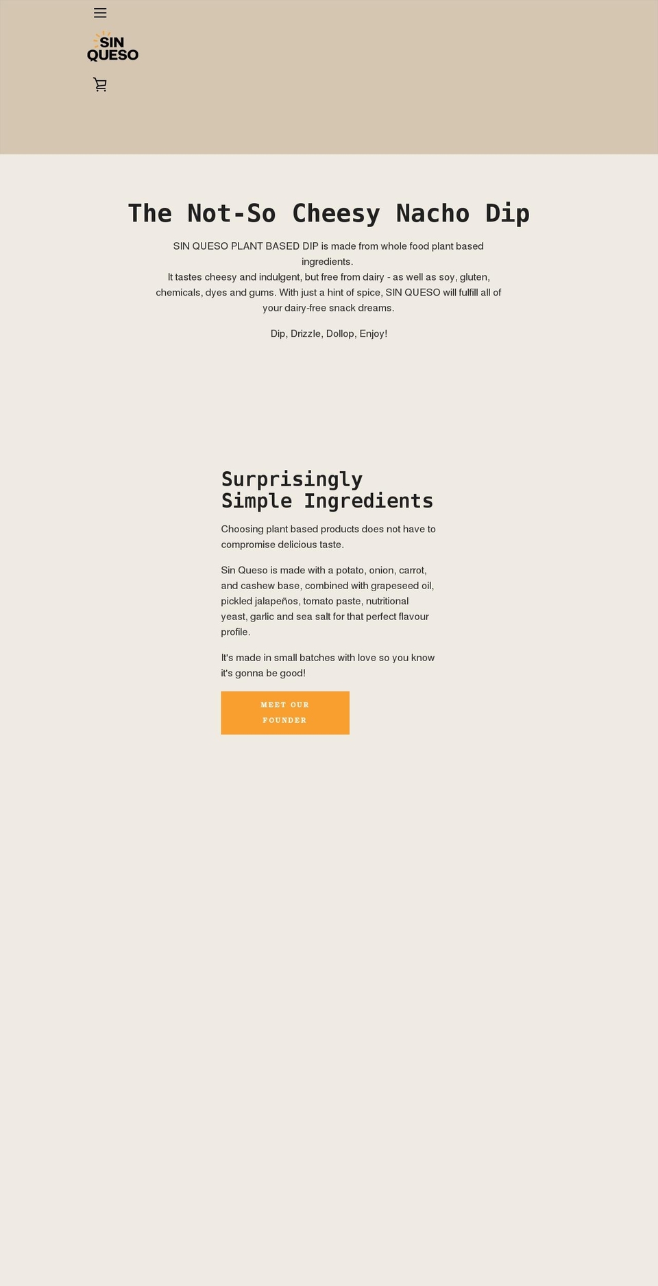 sinqueso.ca shopify website screenshot