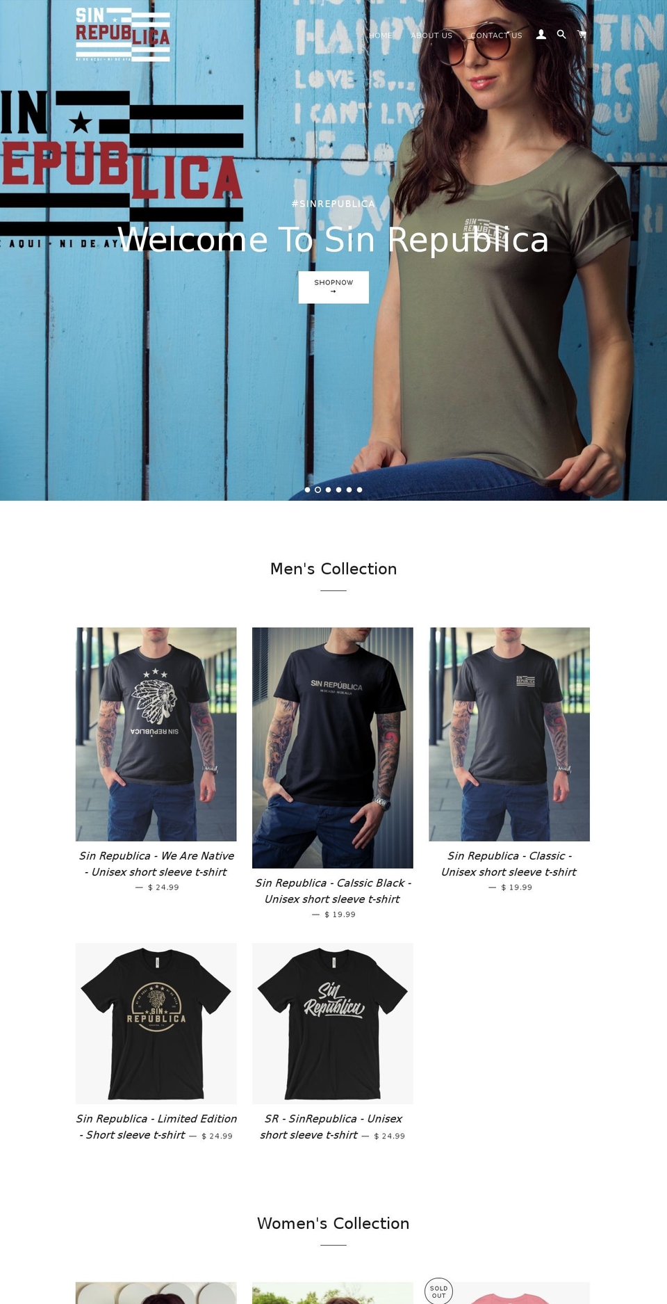 sinrepublica.com — Shopify storefront screenshot