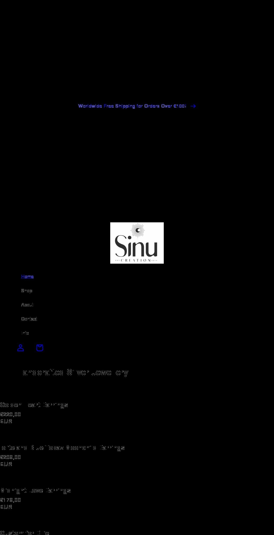 sinucreation.com shopify website screenshot