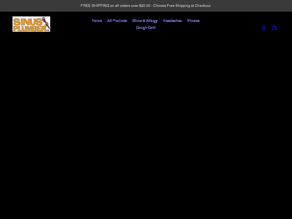 sinusplumber.com shopify website screenshot