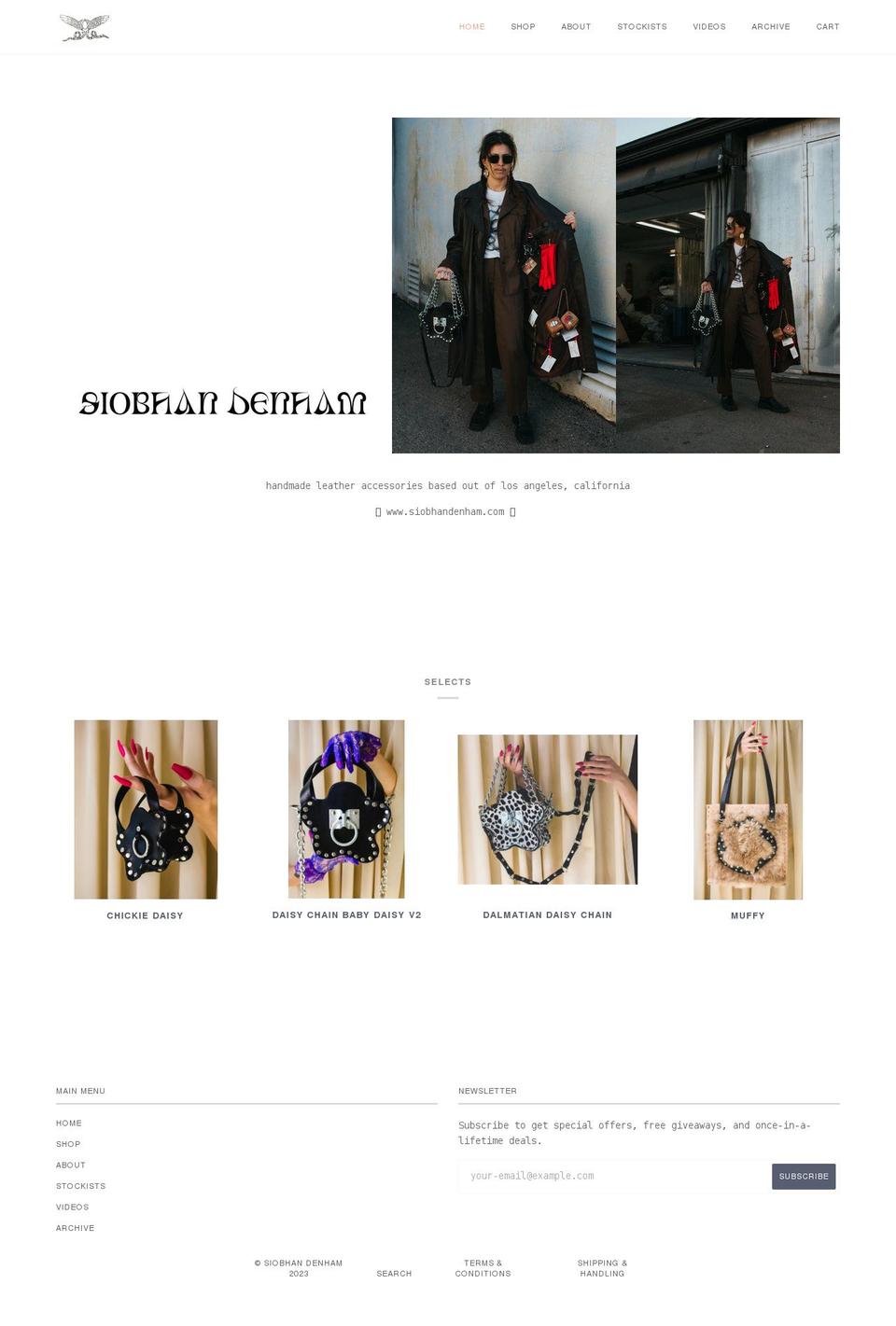 siobhandenham.com shopify website screenshot