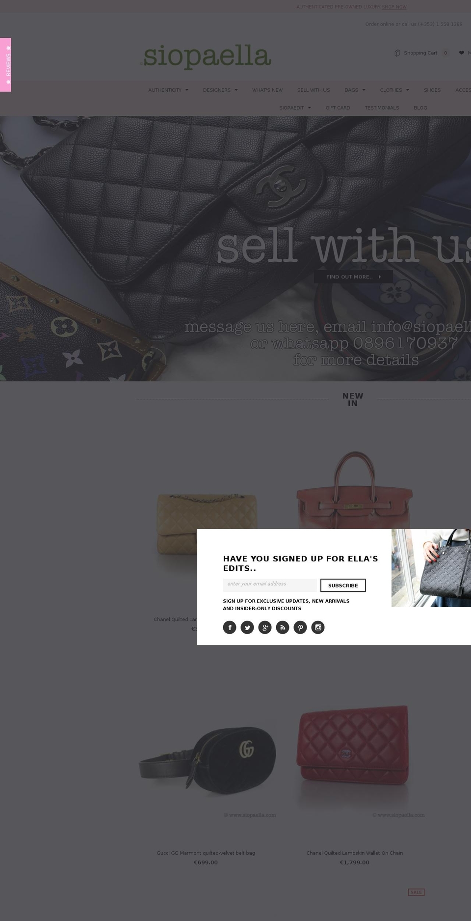 siopaella.ie shopify website screenshot