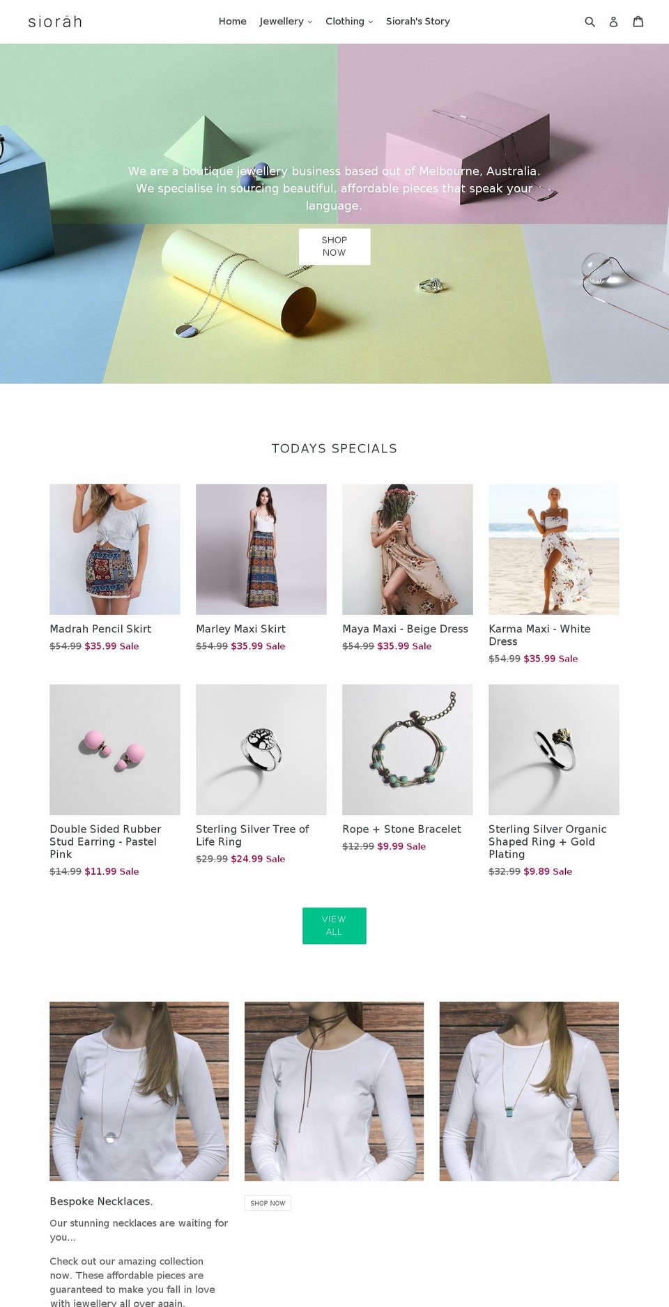 siorah.com — Shopify storefront screenshot