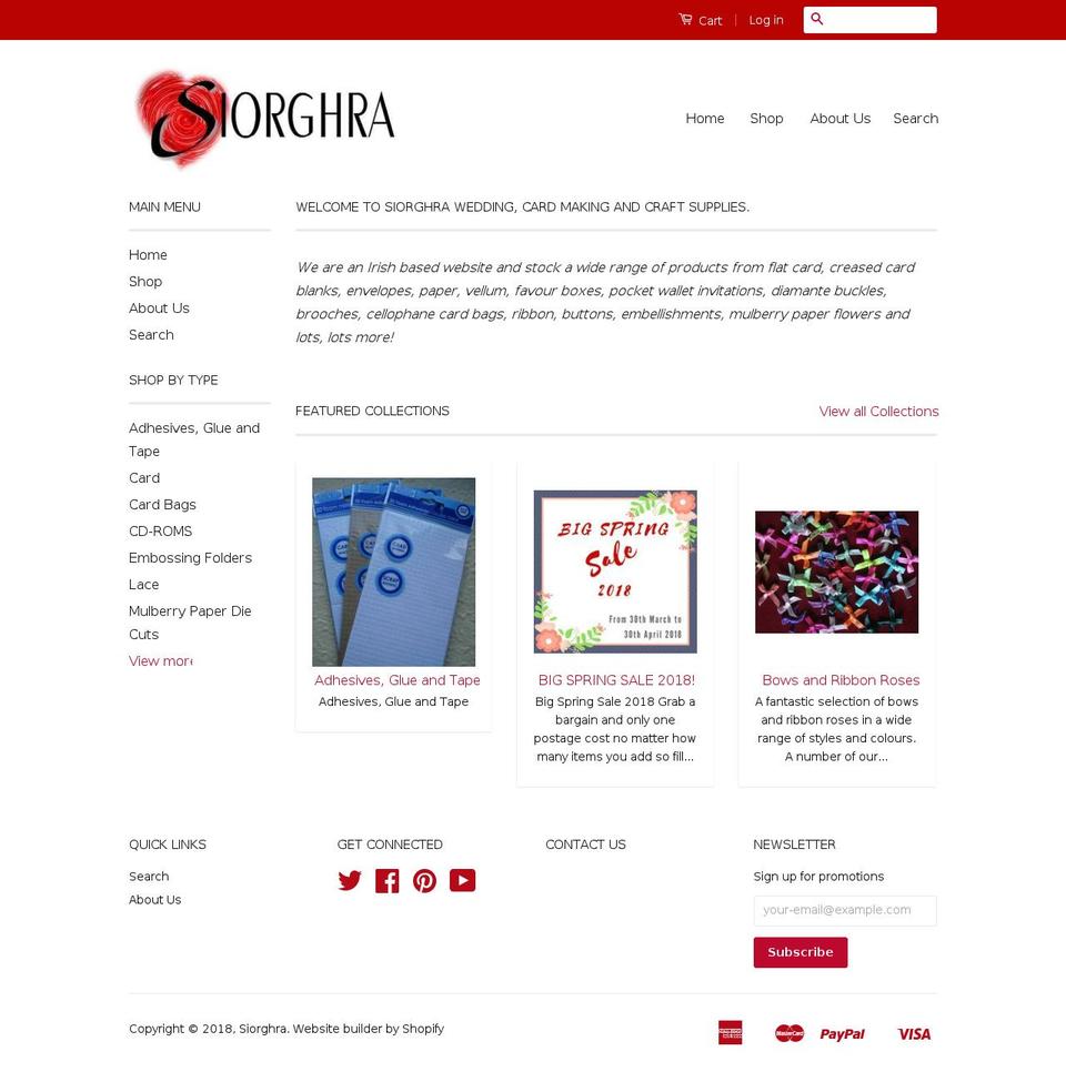 siorghra.com — Shopify storefront screenshot