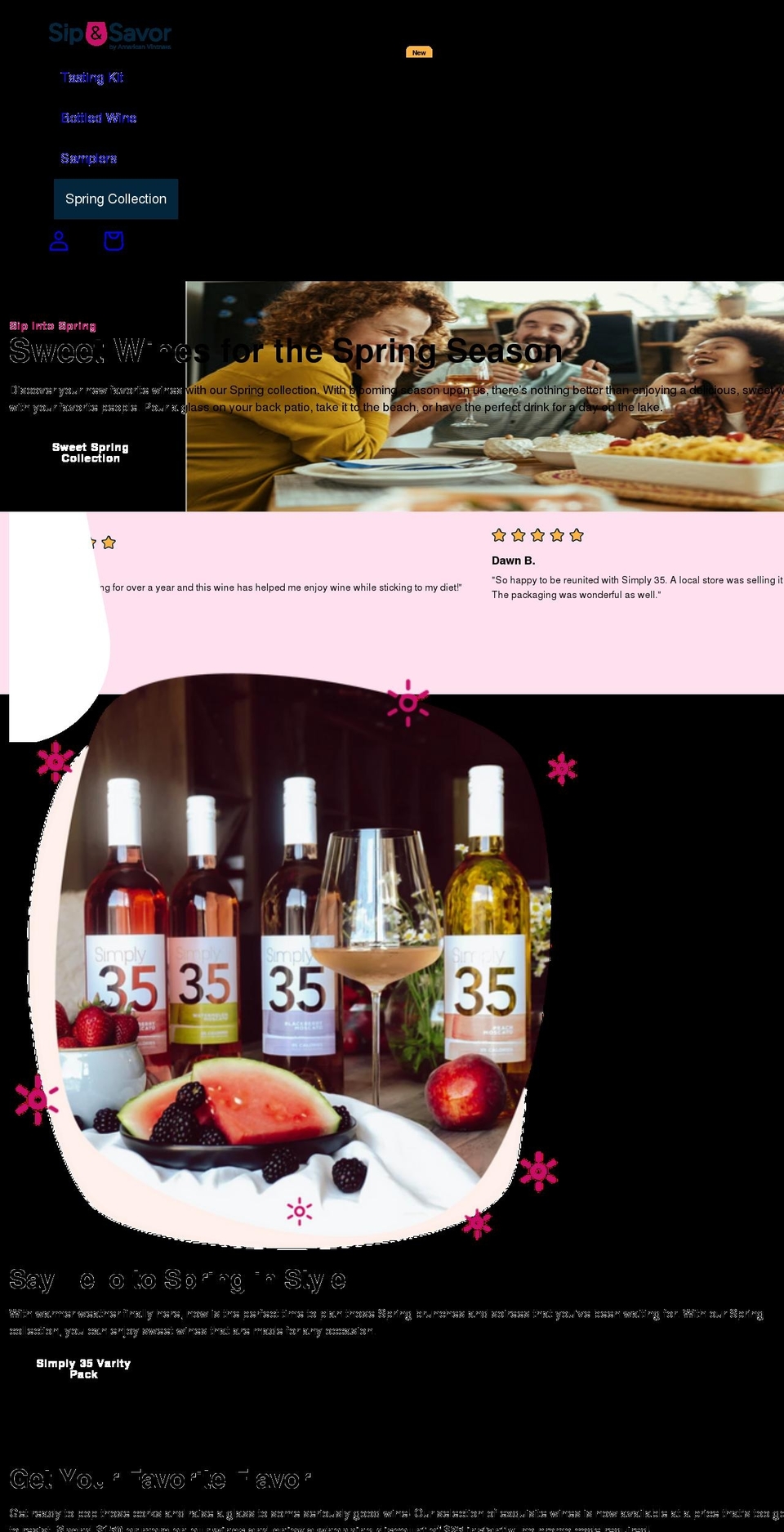 sipandsavorwines.com shopify website screenshot