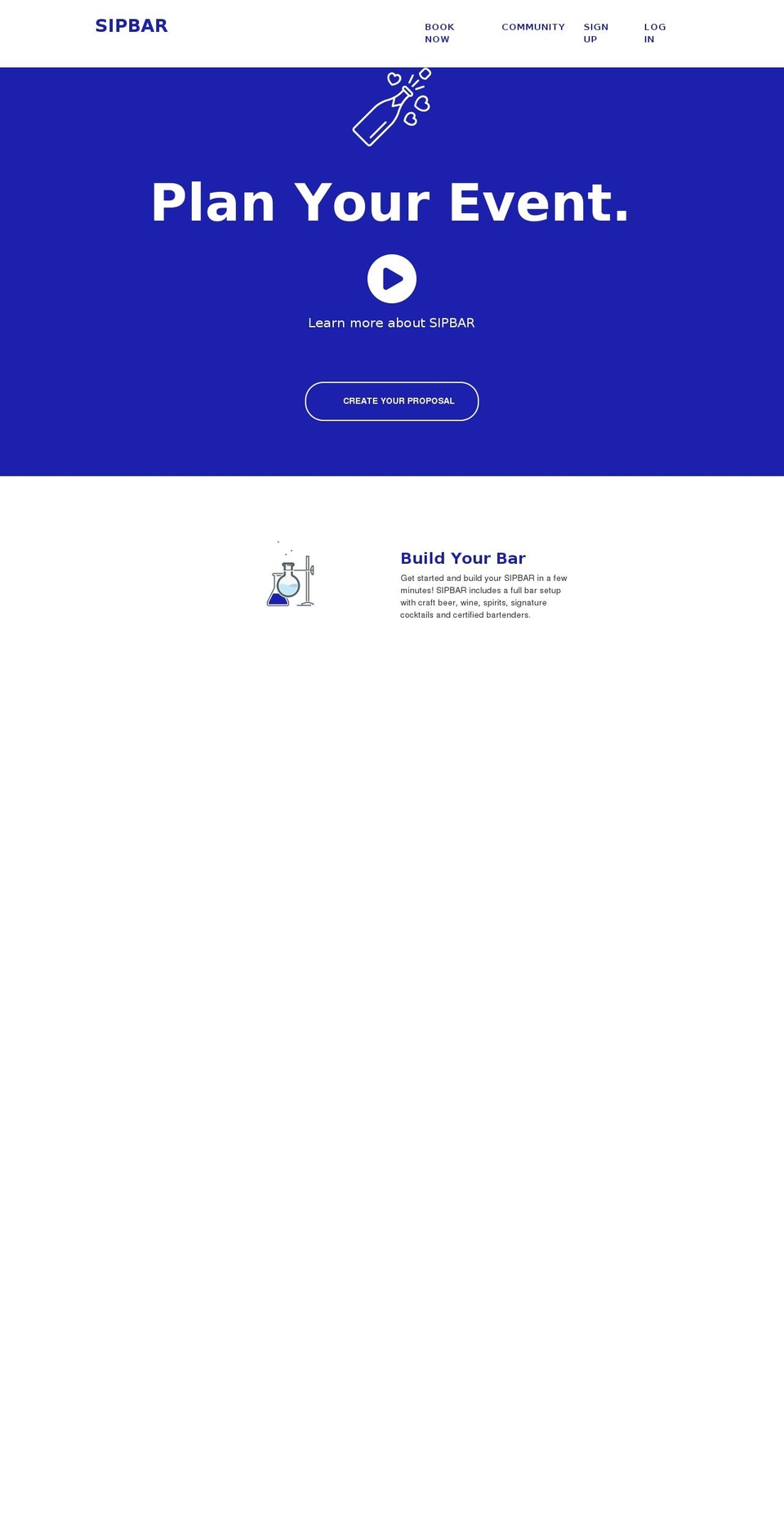 sipbar.co shopify website screenshot