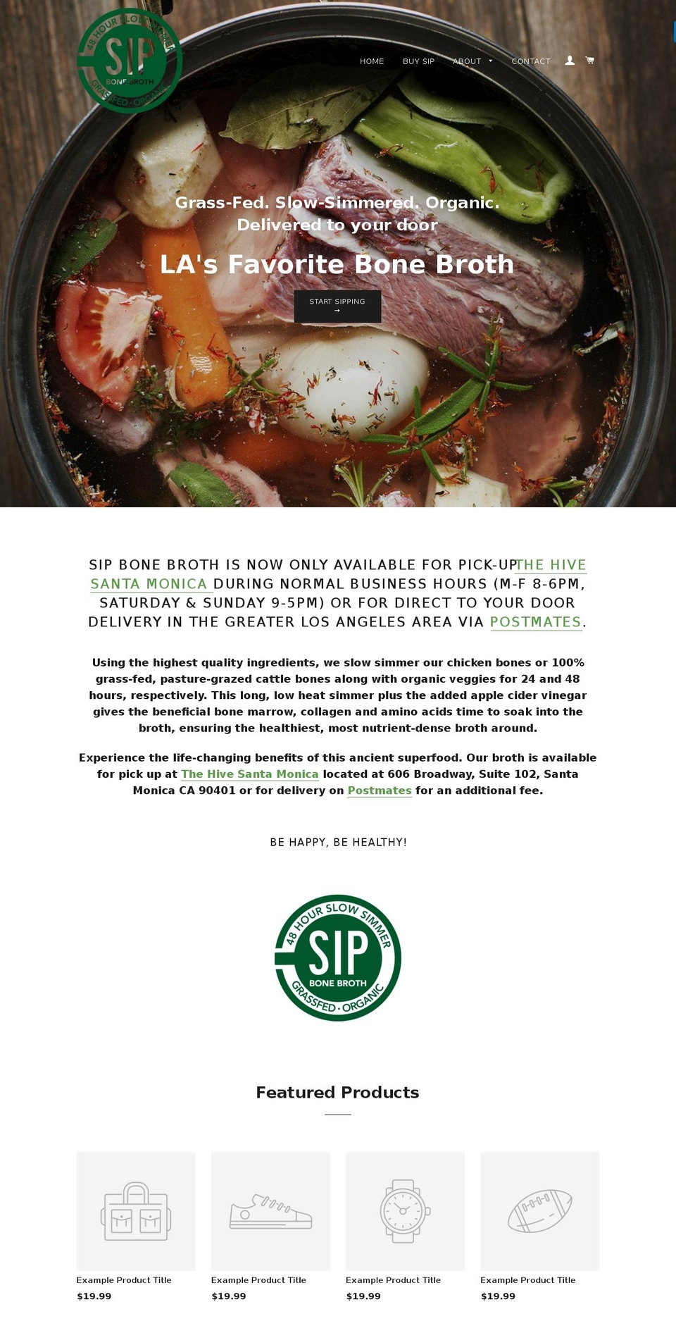 sipbroth.com — Shopify storefront screenshot