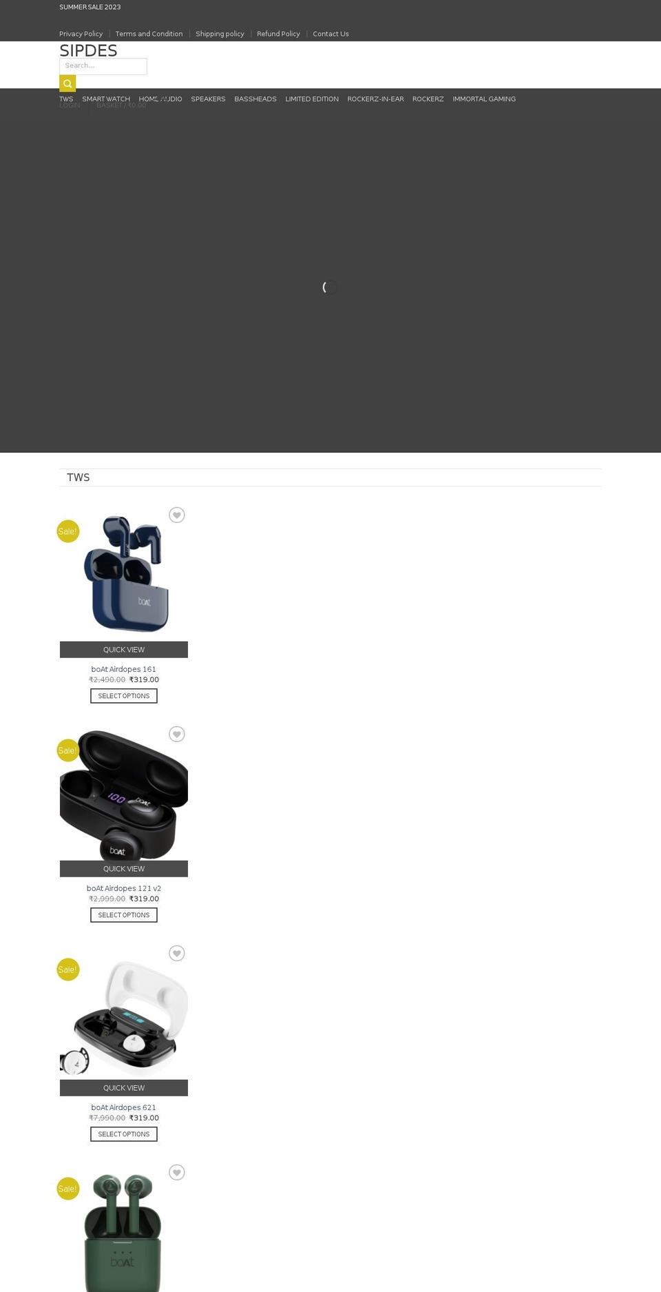 sipdes.com shopify website screenshot