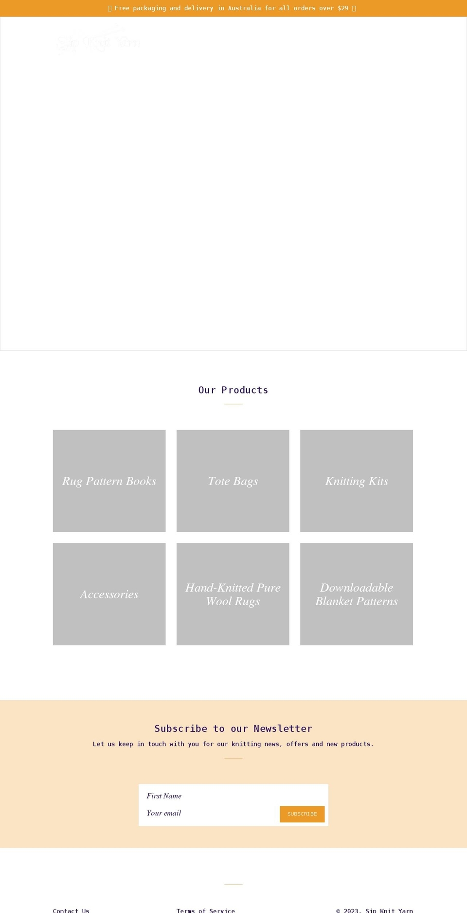 sipknityarn.com shopify website screenshot