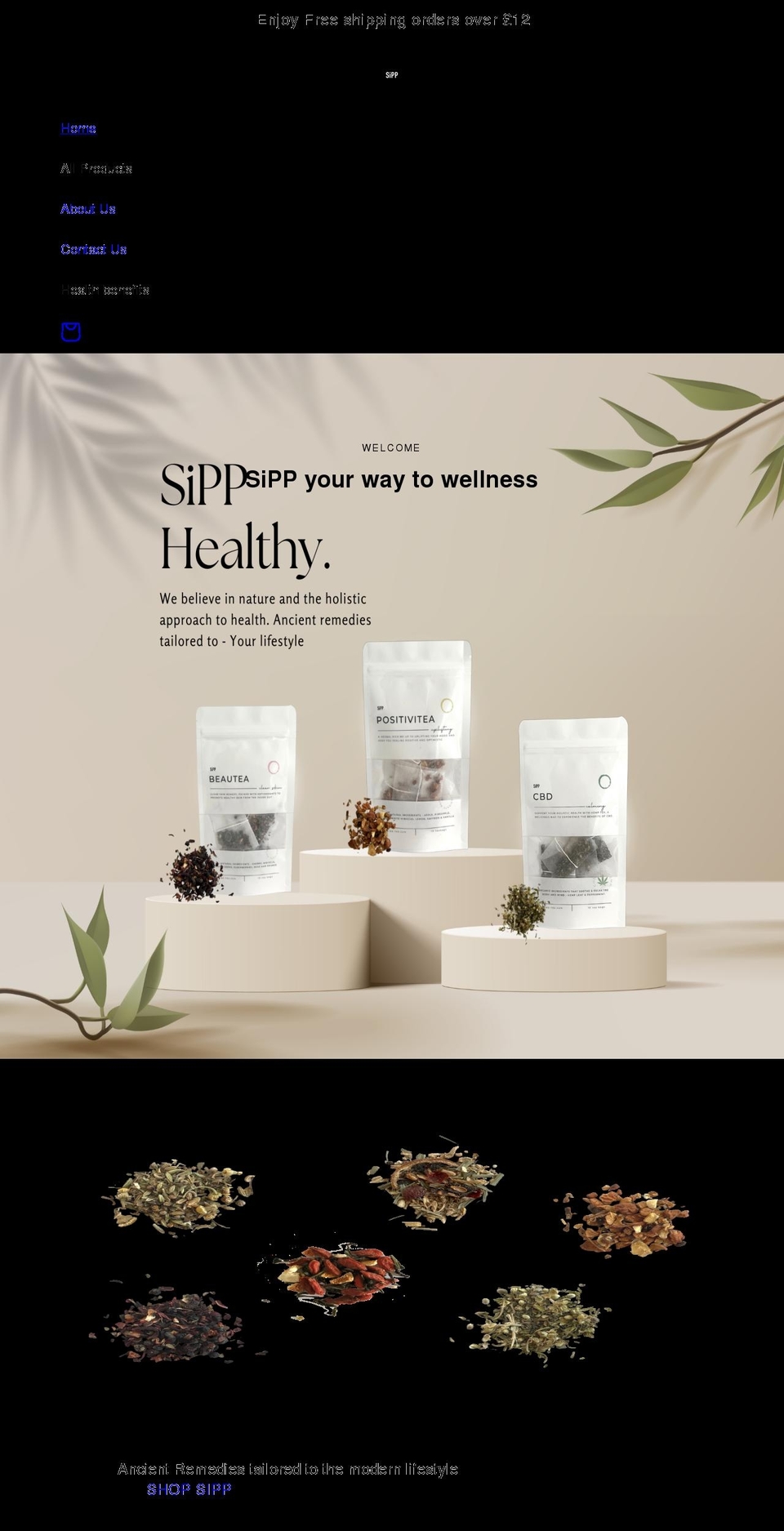 sipp-tea.com shopify website screenshot