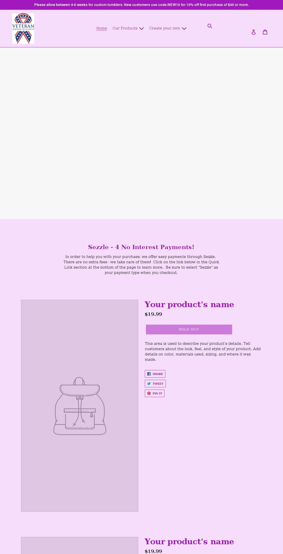 sippinglitter.com shopify website screenshot