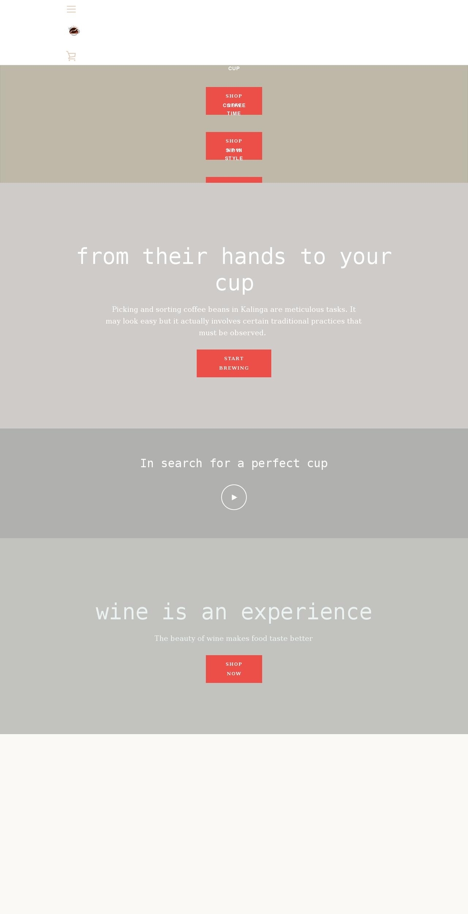 sippinkalinga.com shopify website screenshot