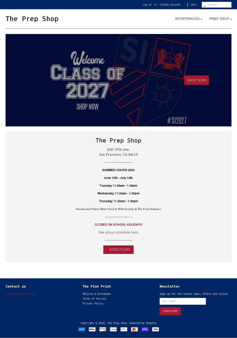 siprepshop.com shopify website screenshot