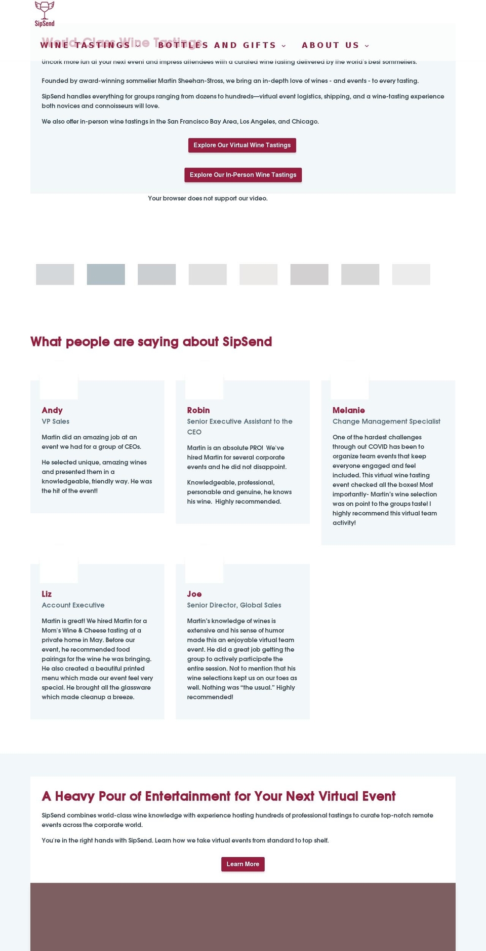 sipsend.com shopify website screenshot