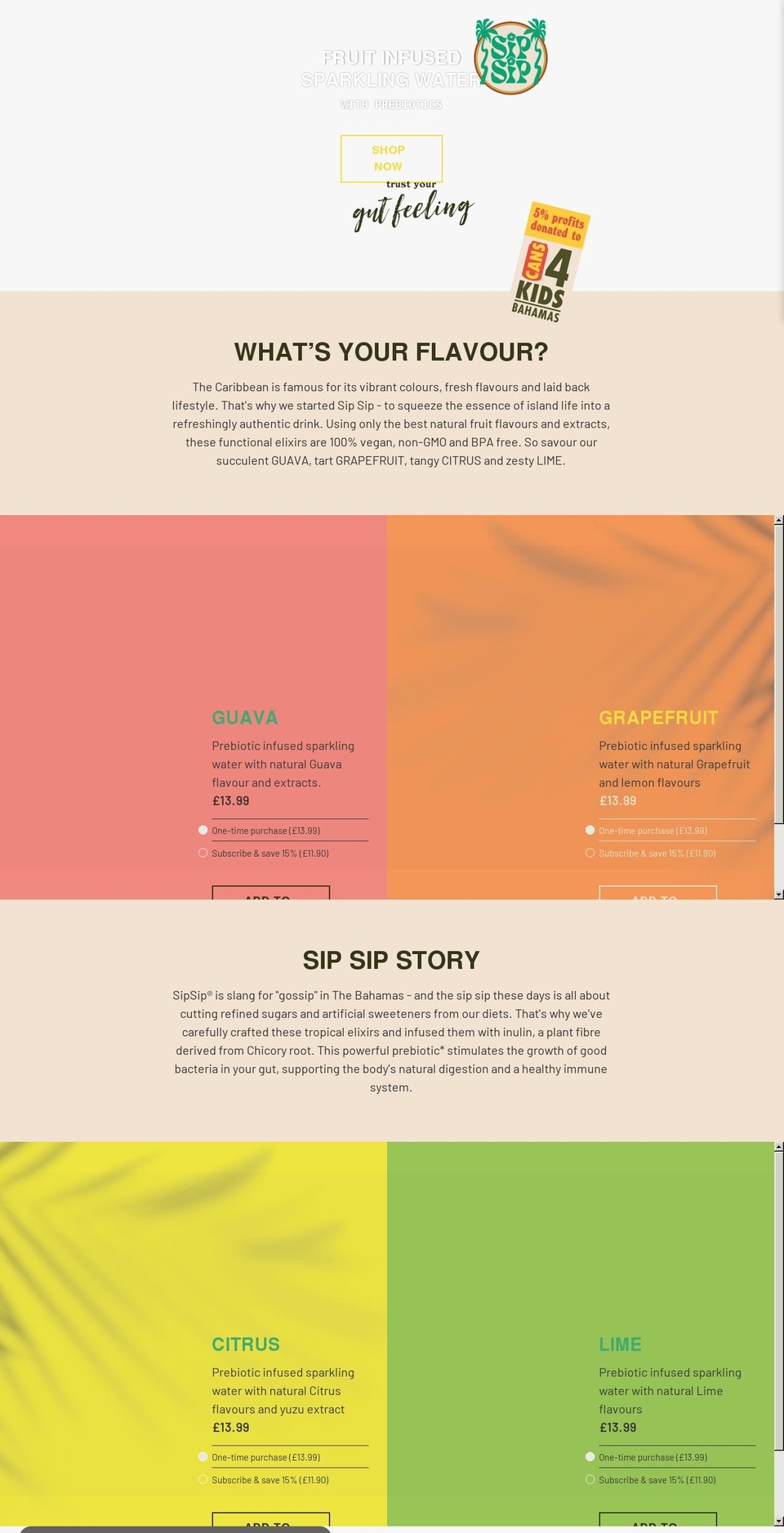 sipsipdrinks.com shopify website screenshot