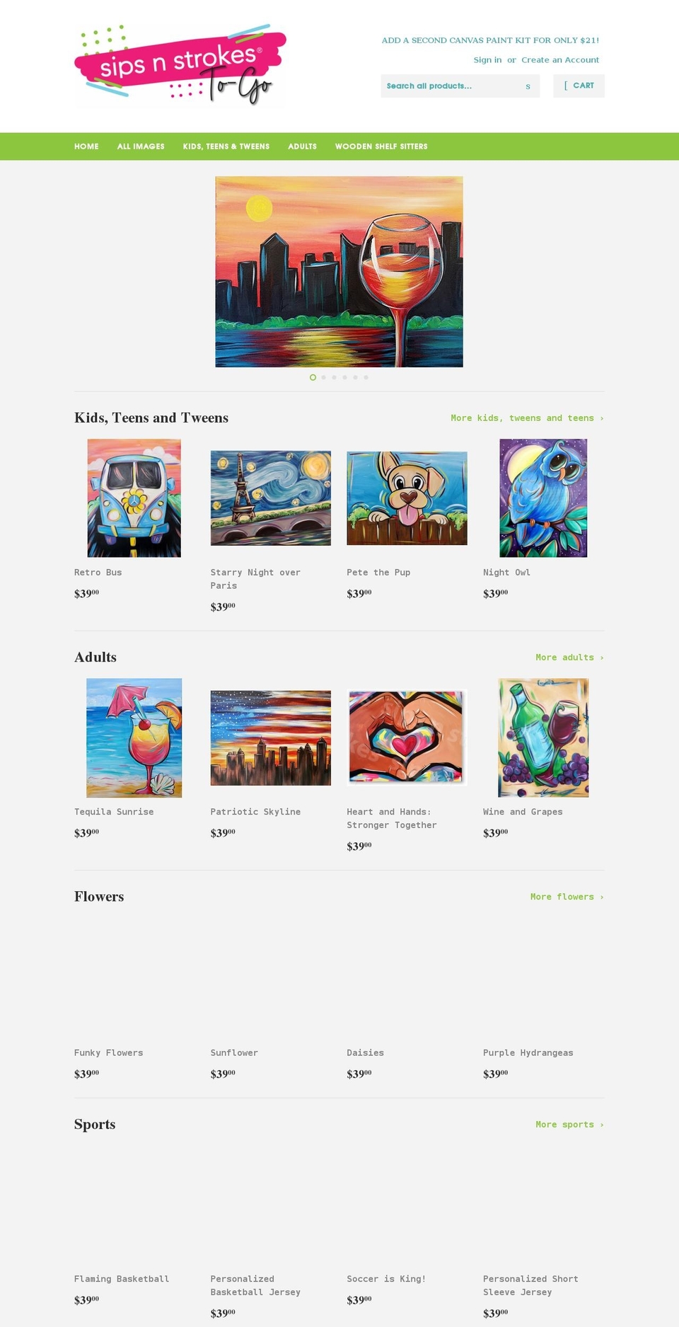 sipsnstrokes-to-go.com shopify website screenshot