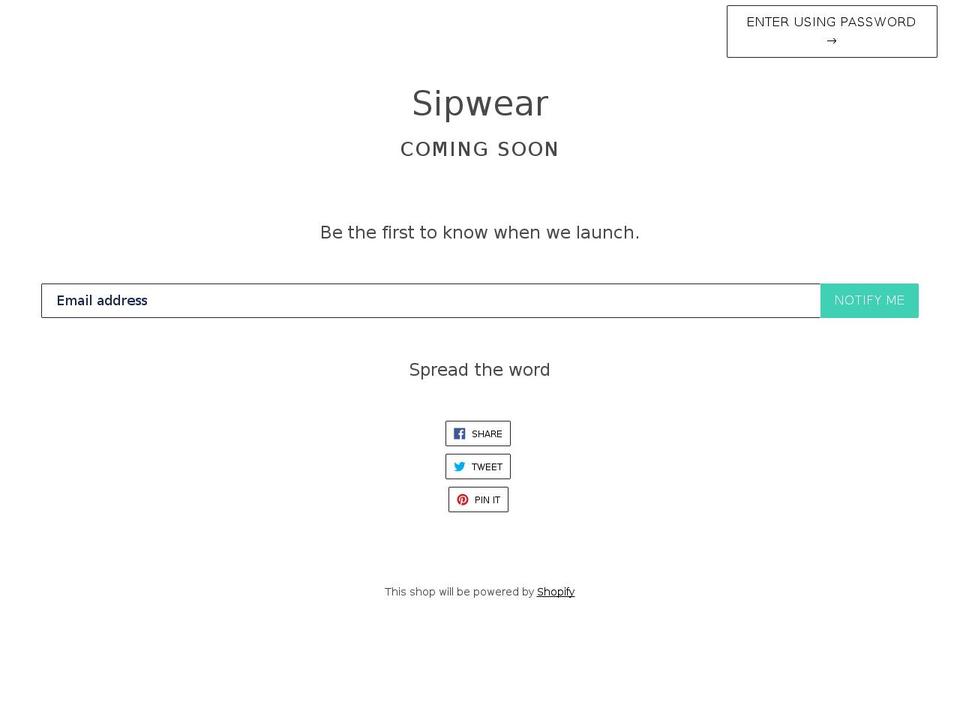 sipwear.com — Shopify storefront screenshot