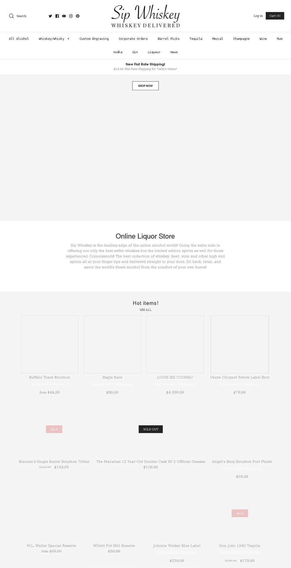 Whisk Shopify theme site example sipwhiskey.com