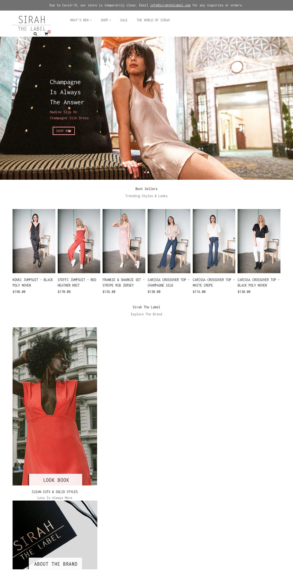 sirahthelabel.com shopify website screenshot