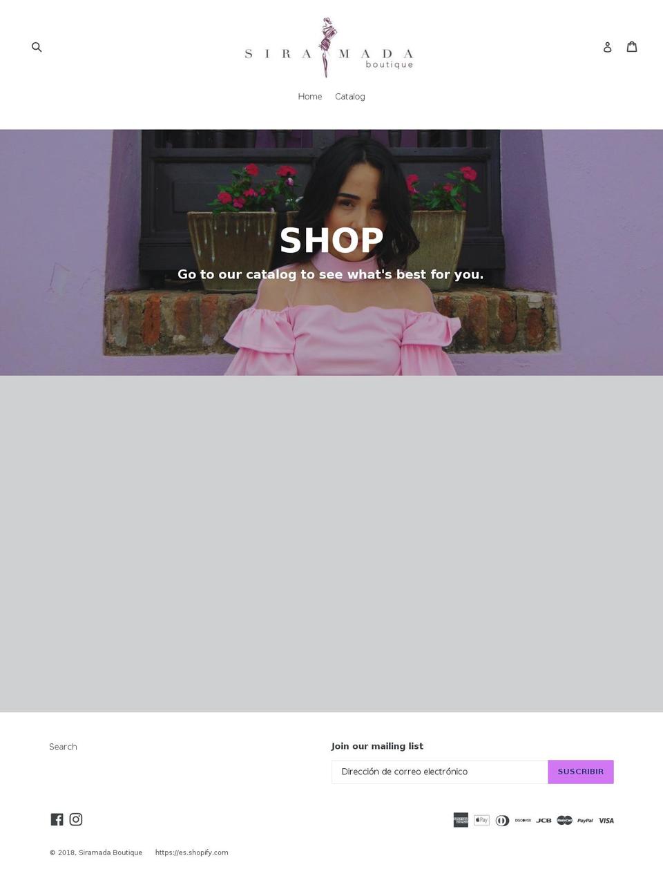 siramadaboutique.com — Shopify storefront screenshot